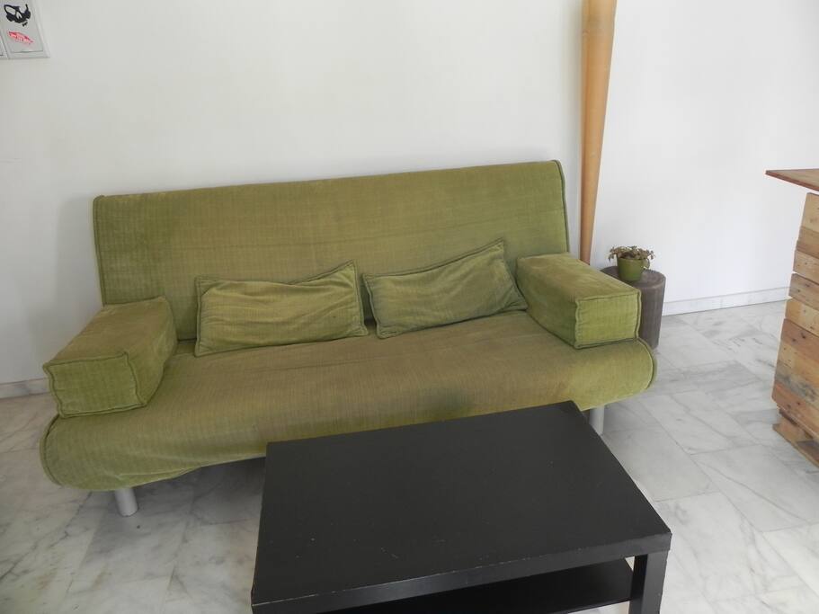 Amplio sofá cama tamaño matrimonio