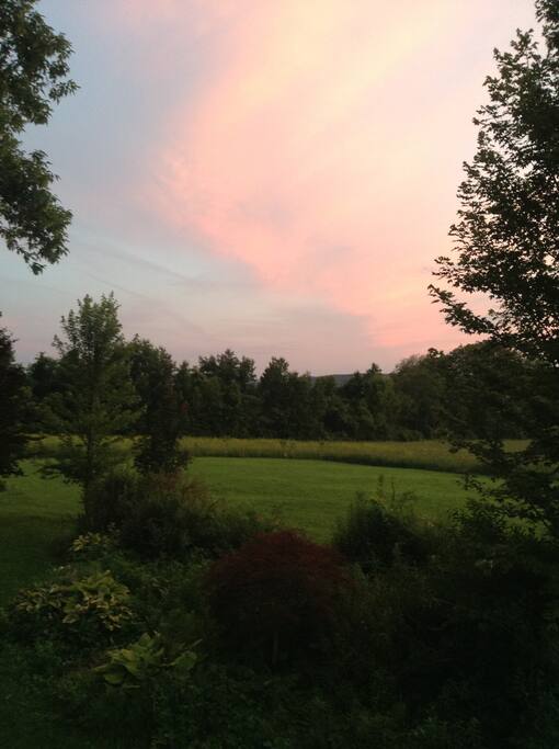 View of the sunset from the back deck