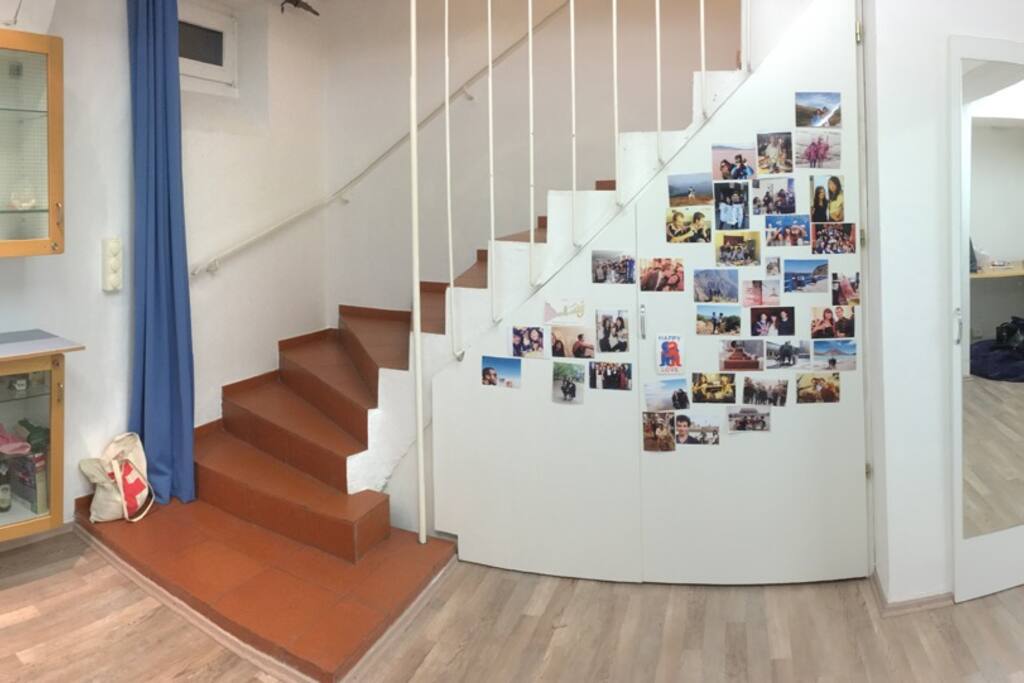 Stairs from your room to the shared flat