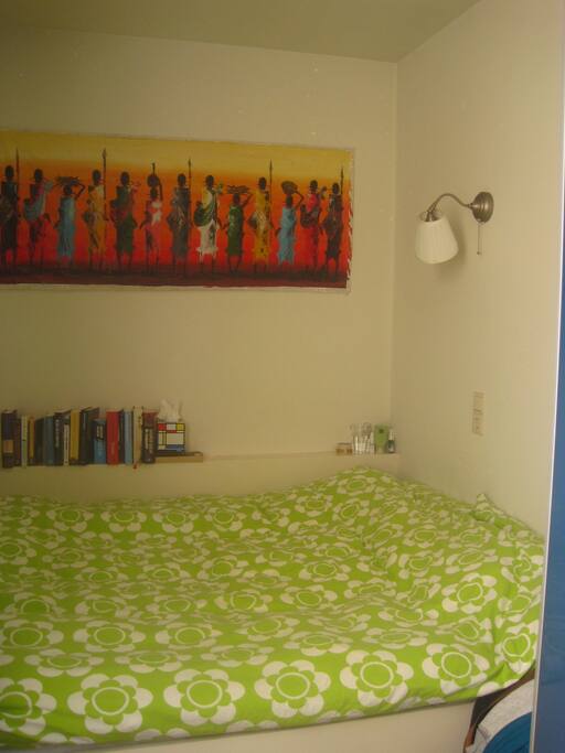 Double bed in the back of the house; nice and quiet.