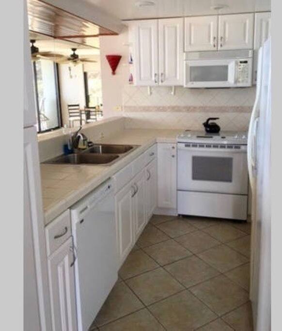 Bright, well-equipped kitchen