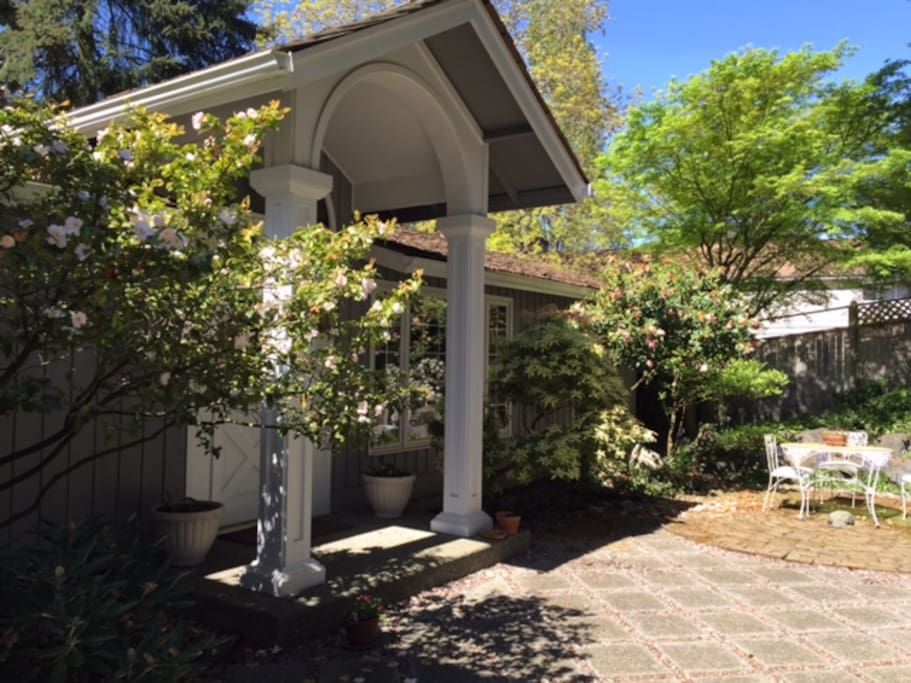 The entry to the house from the front courtyard