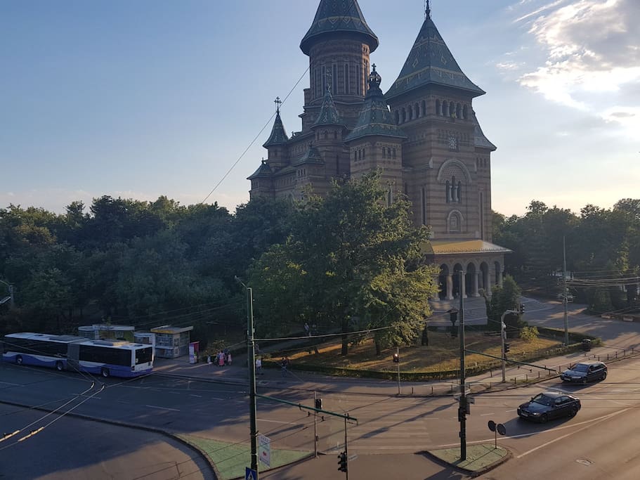 The view of Mitropolitan Cathedral , the symbol of Timisoara