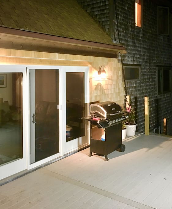 New slider and back deck for grilling outside