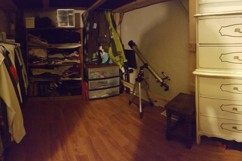 Underneath the loft bed