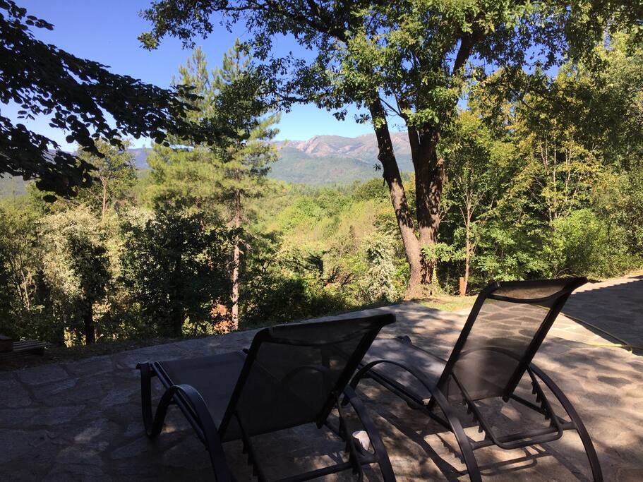 Terrace with amazing view on Mt Lozère