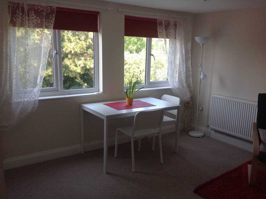 Good size table and chairs (looks tiny but it's not!)