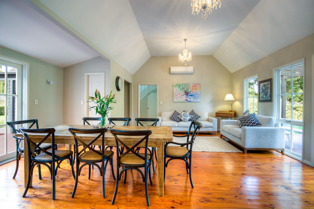 Open plan living and dining area