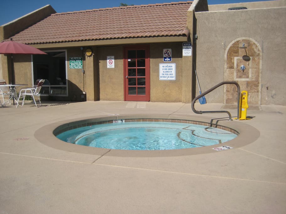 hot tub near pool