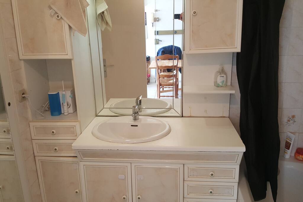 La salle de bain, petite mais pratique