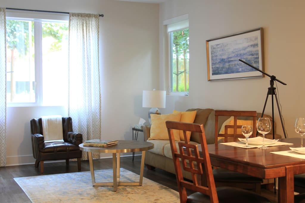 Features a beautifully furnished living room
