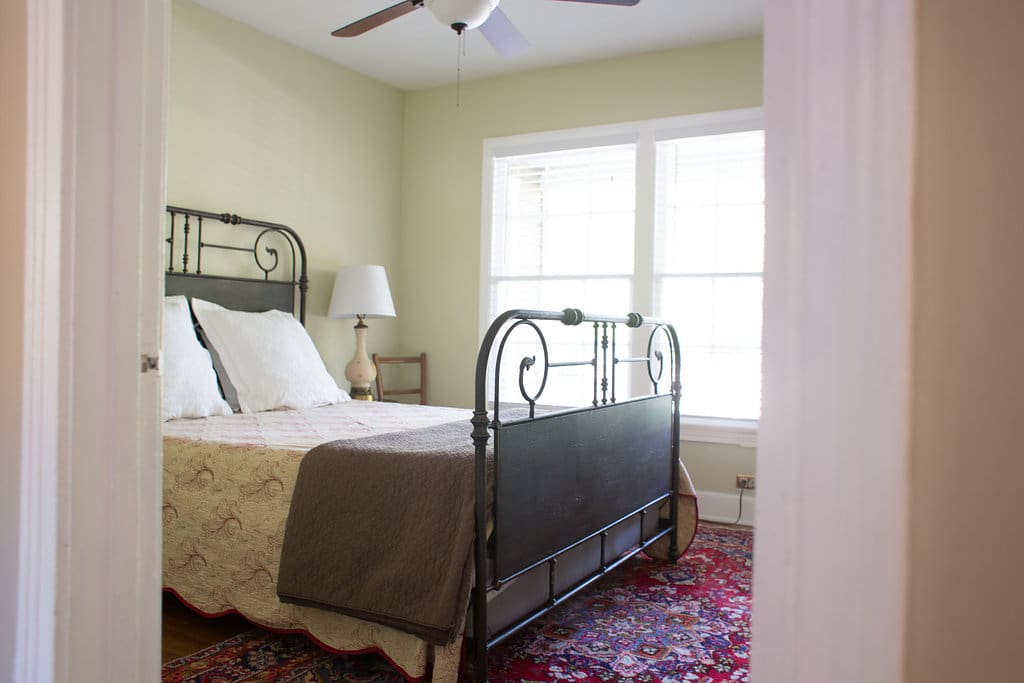 Bedroom 1: queen bed