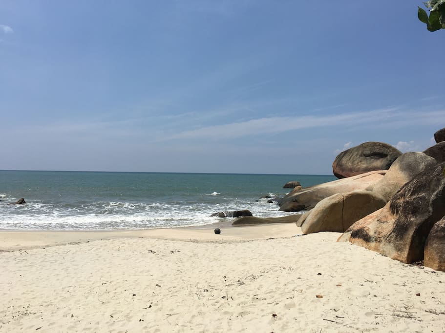 Beautiful quiet beach with fine sand.