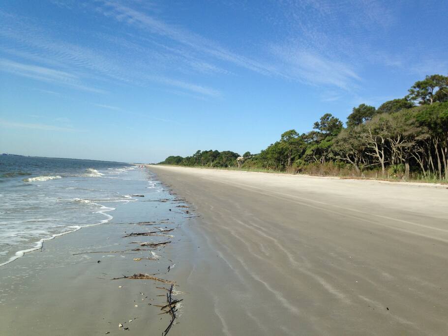 One of the most pristine beaches in SC only a 10 minute golf cart ride away.