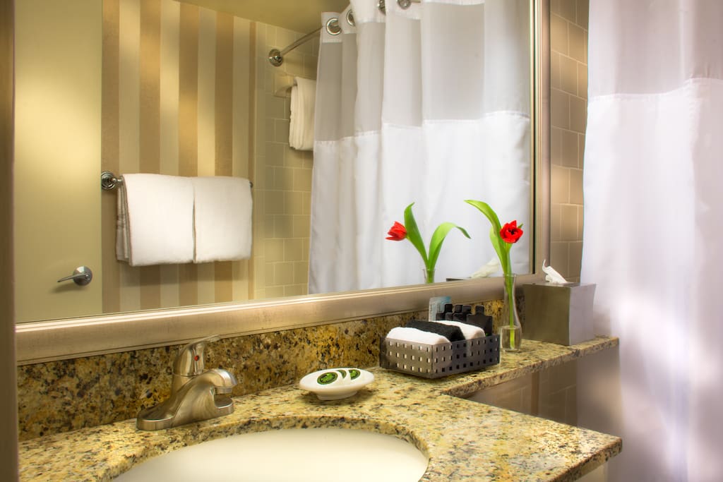 Bathroom with shower and tub