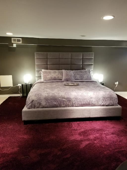 Private Plush memory foam king size mattress.quality linen also,VERY POPULAR WITH GUESS!