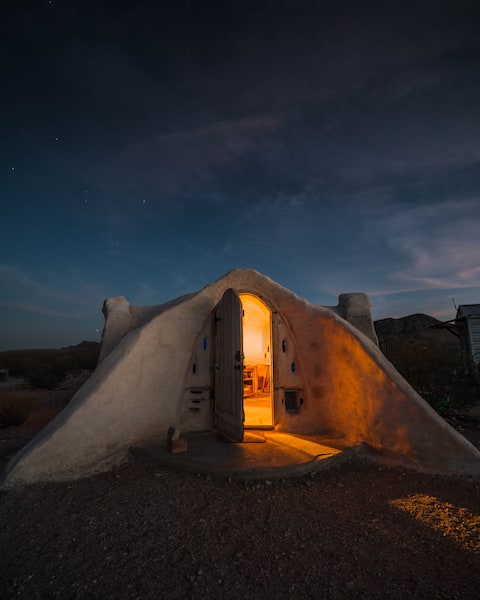 Domeland:  Off-grid Adobe Dome near Big Bend