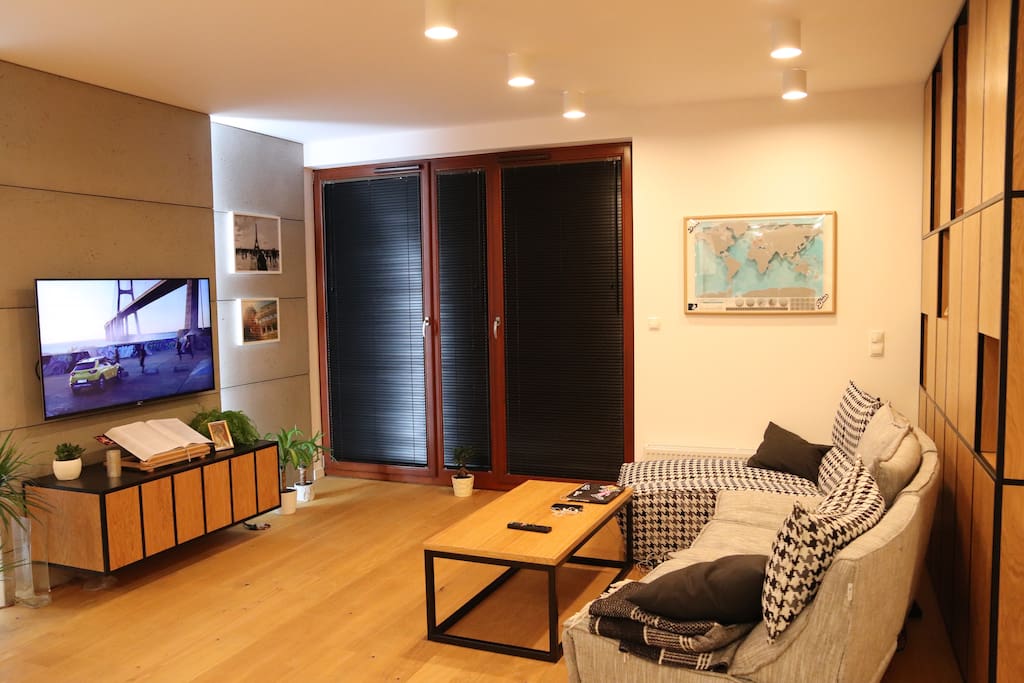 Very Comfortable Italian sofa and big TV with PS4 for relax