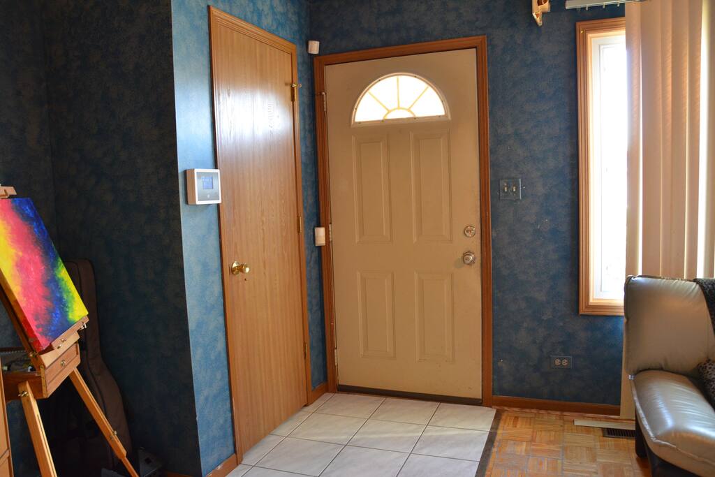 The Front door, facing West.