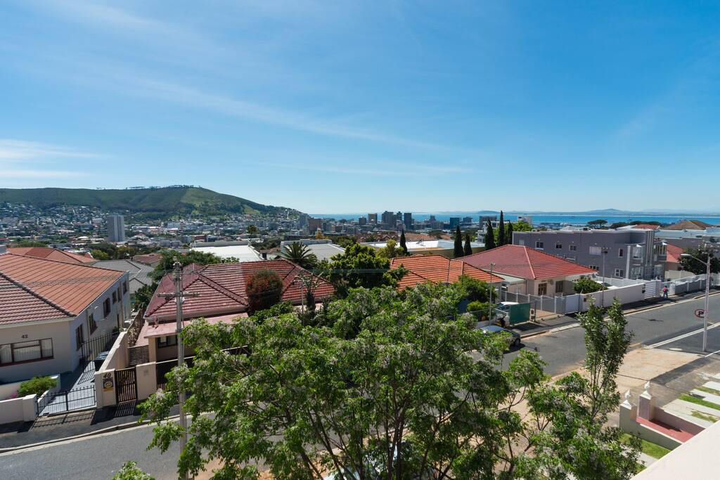 Street view with Signal Hill backdrop