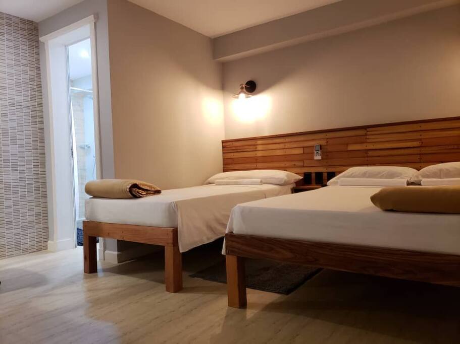 two-bed dormitory for 3 people