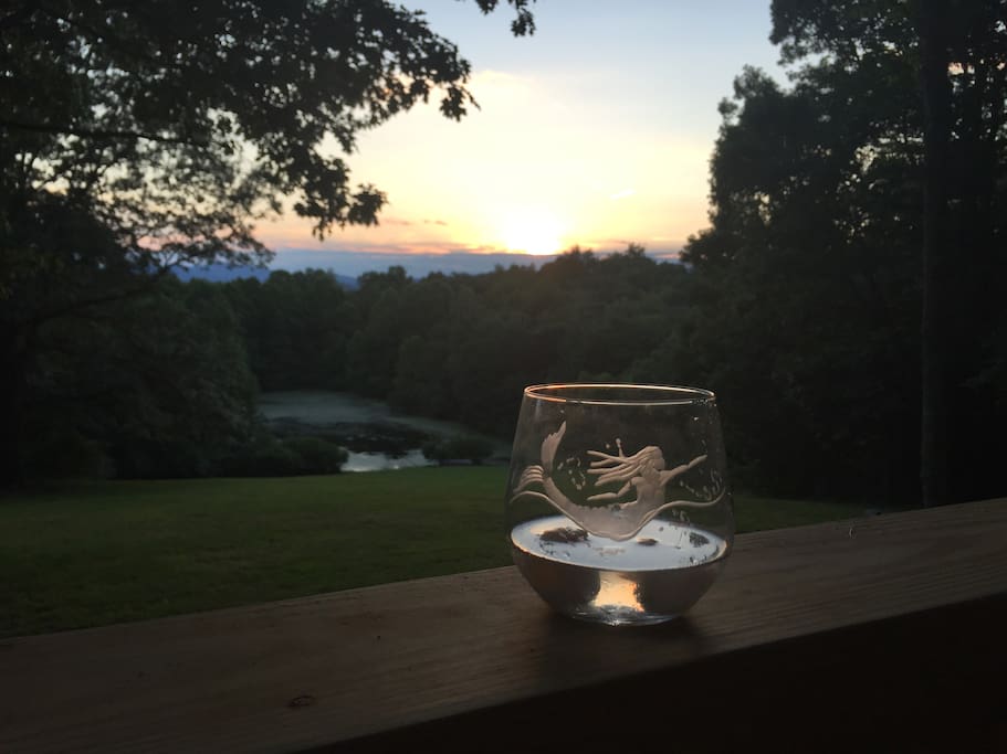 Gorgeous sunsets with some local wine