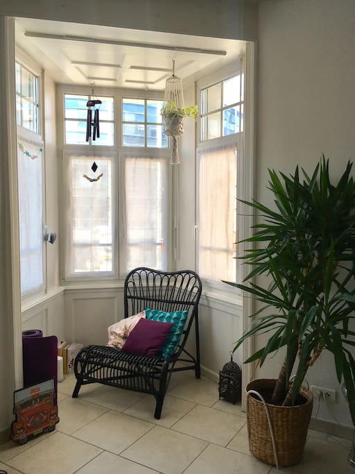 Living room with bright light
