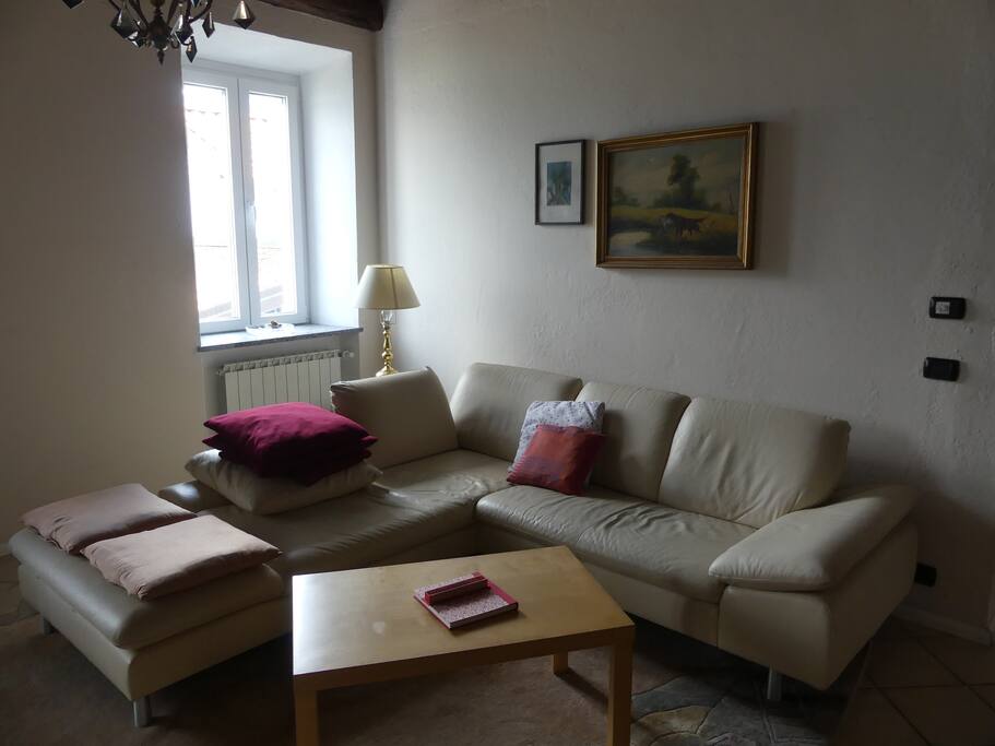 living room with comfortable couch