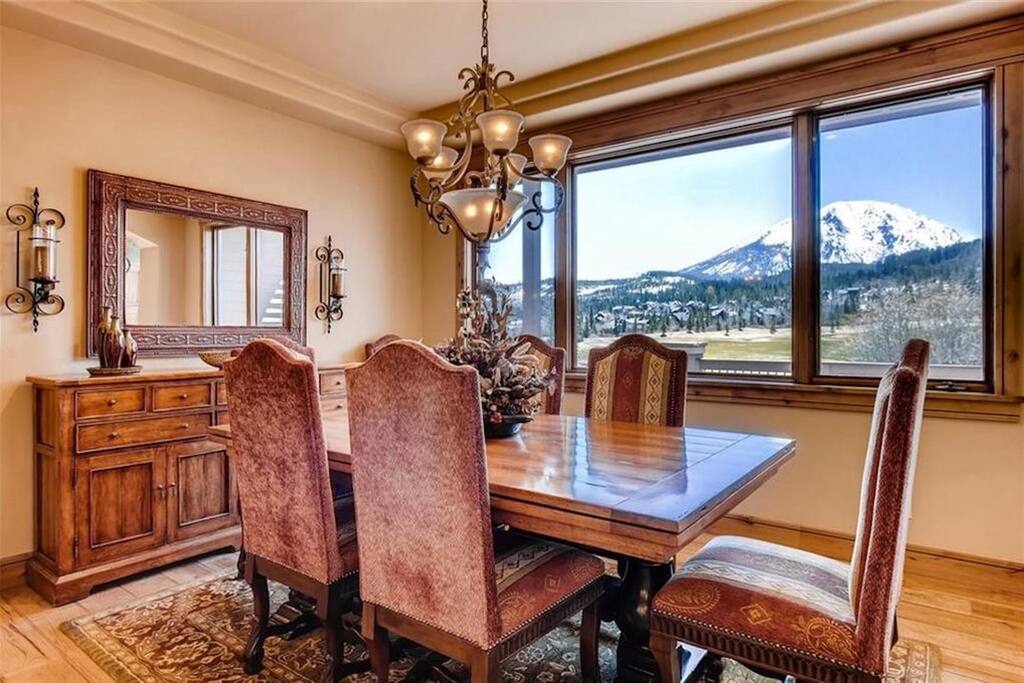 Beautiful view from the dining room which seats 8.