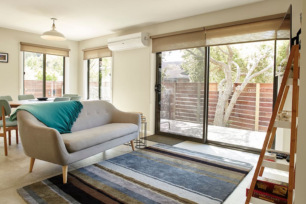 Sliding doors opening onto the deck