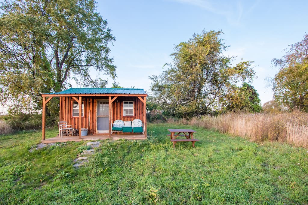 Another view of the Conservation Reserve cabin: birding, napping, reading retreat way back in our 140 acre reserve.