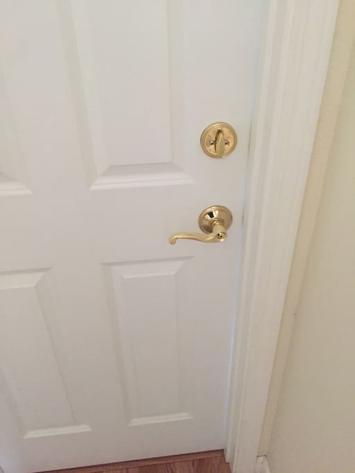 Deadbolt lock from your room to bathroom
