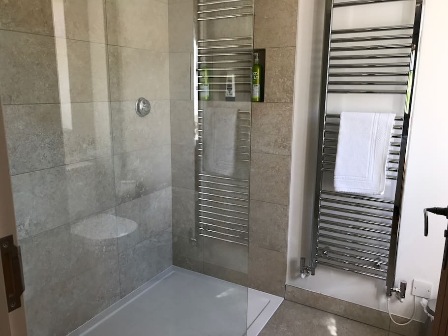 Large walk in modern shower ensuite