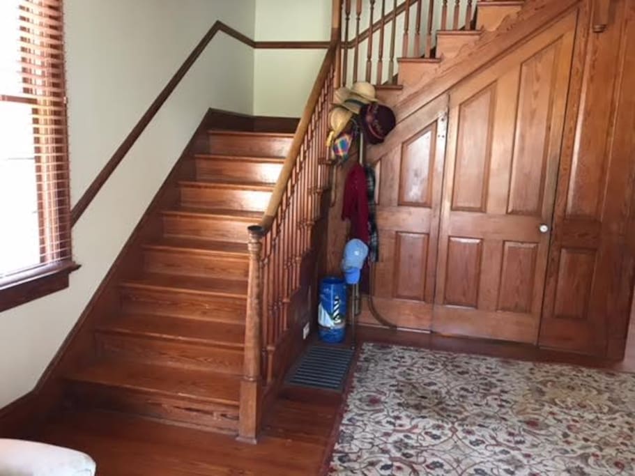 Stairs that go up to the bedroom