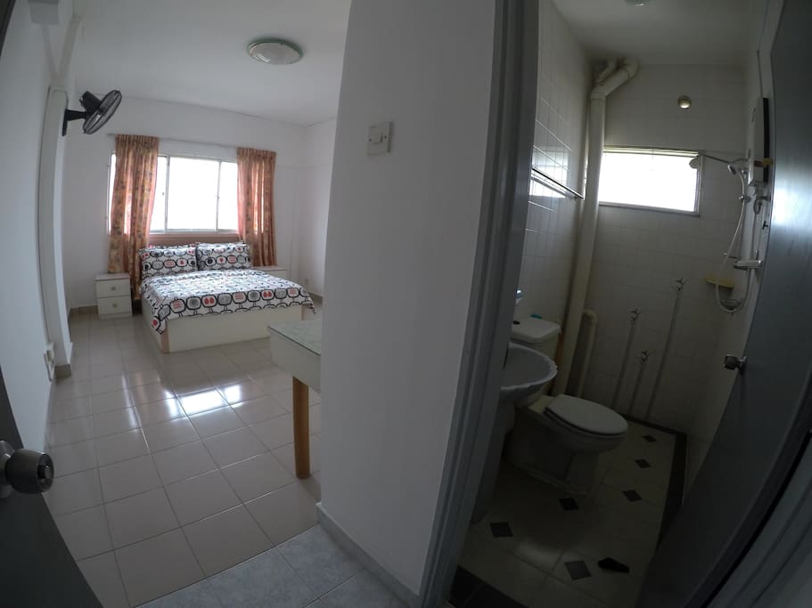 Bedroom 1 with attached bathroom.