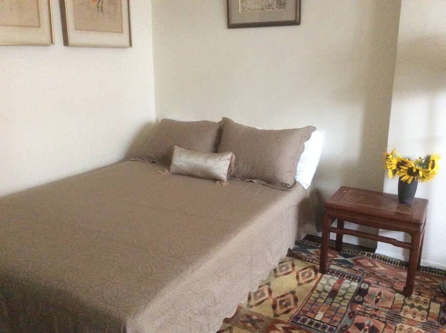 Futon folded into full mattress