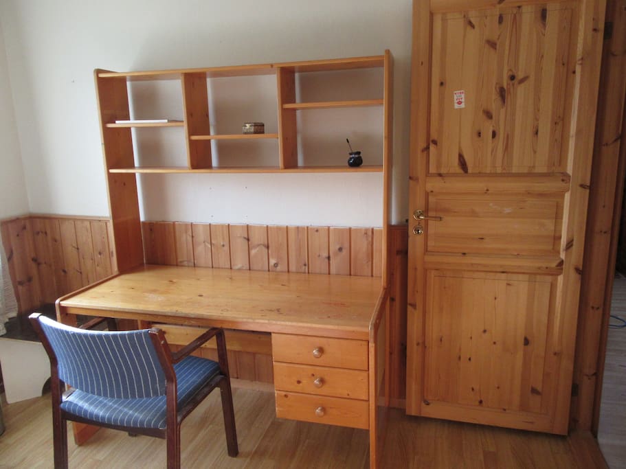 Writing desk and book shelf