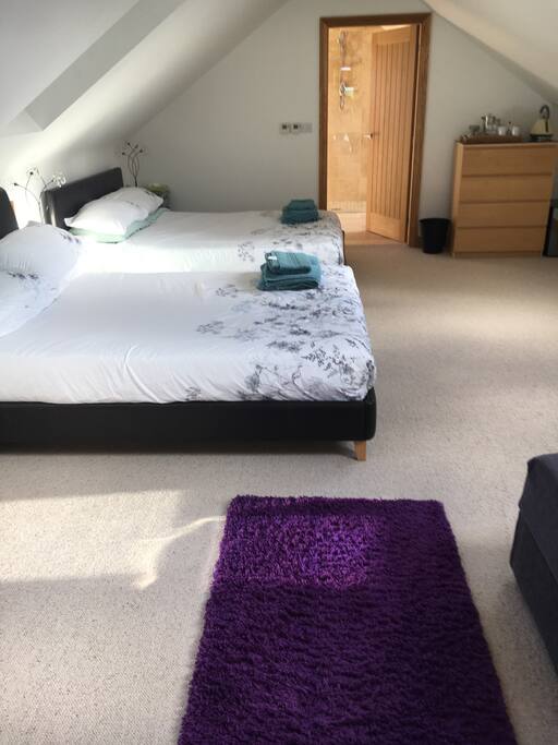 Upstairs bedroom with 2 doubles and ensuite