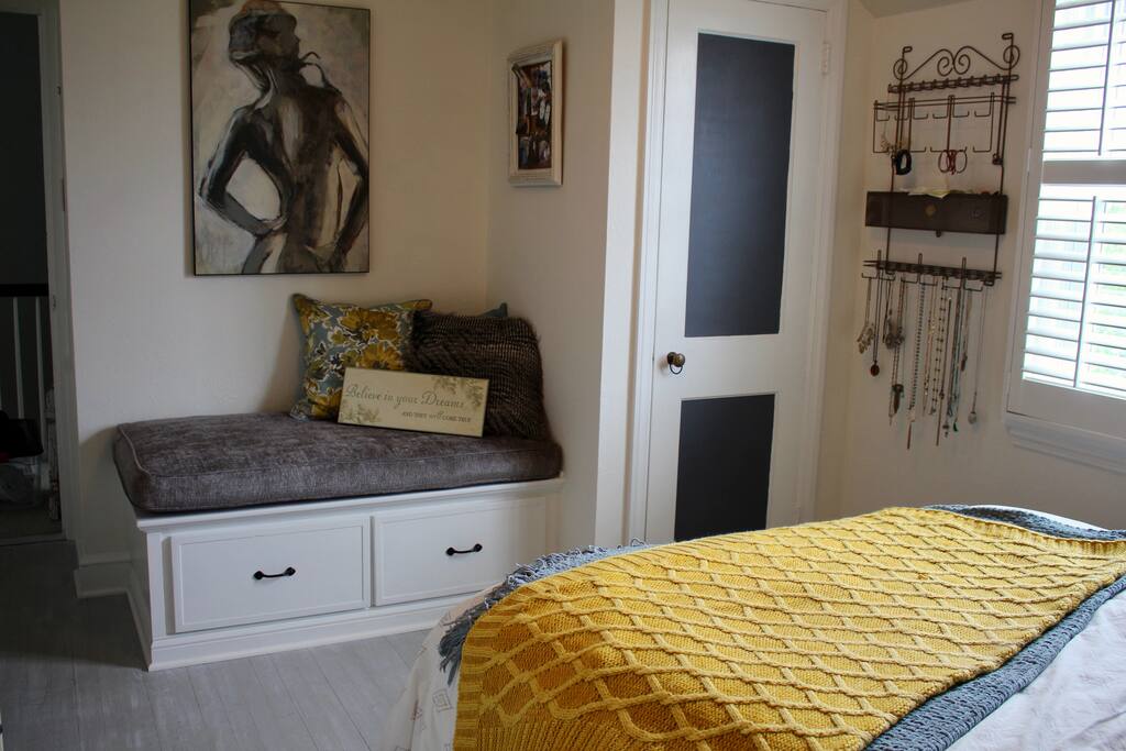 Private bedroom also has a reading nook!
