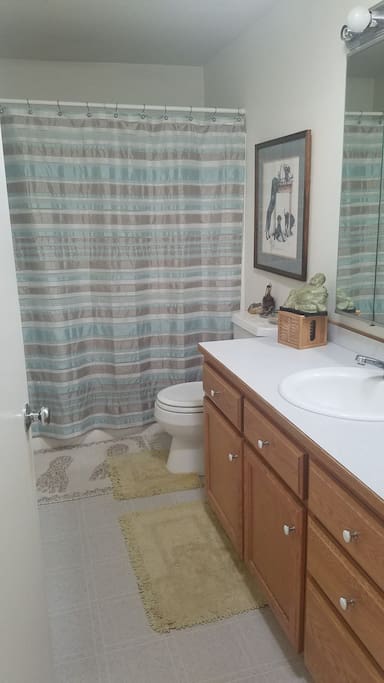 Shared bathroom with one other person.