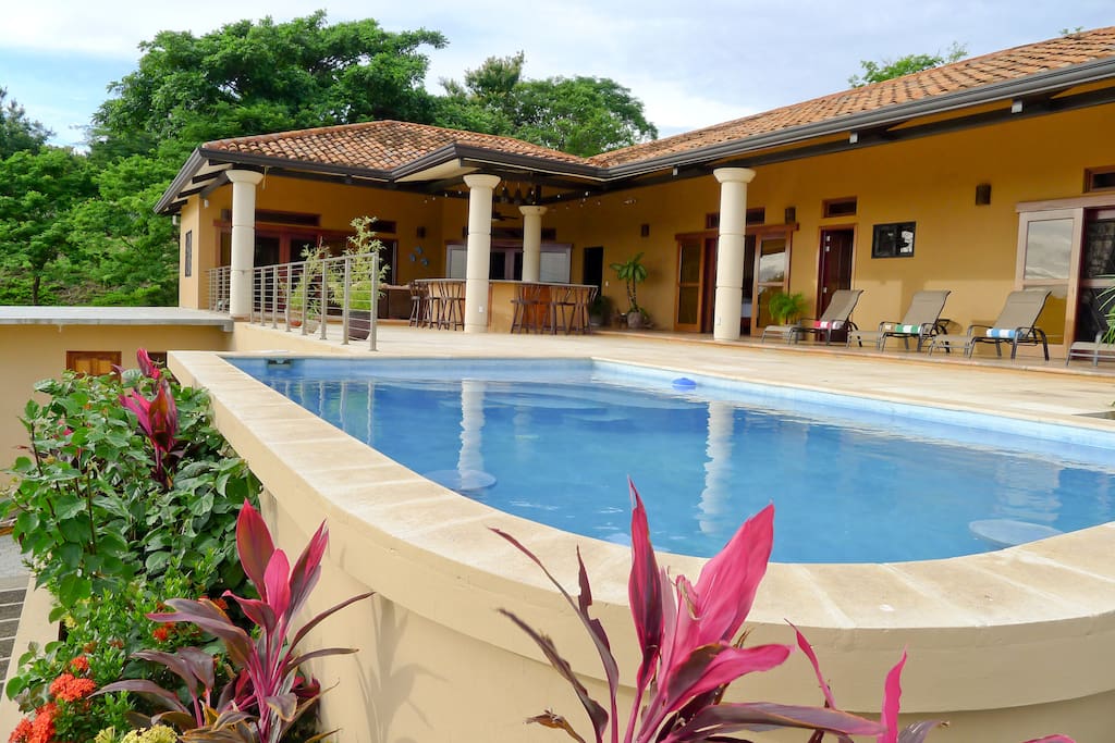 Beautiful gardens surround the property.
