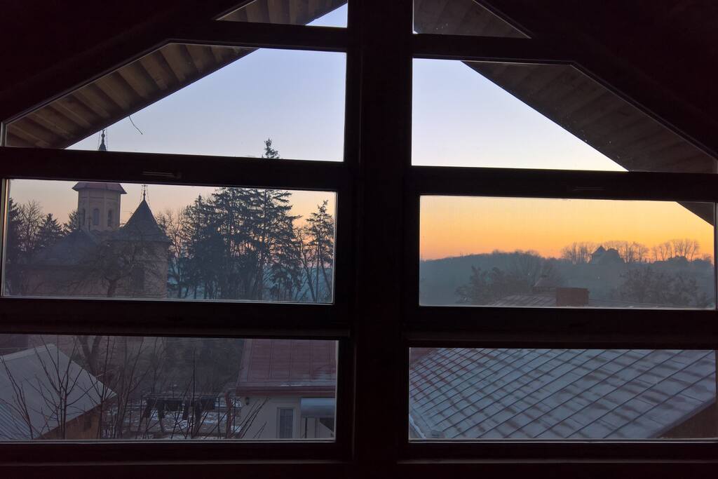 Chambre avec vue sur la citadelle et l'église Sf. Gheorghe