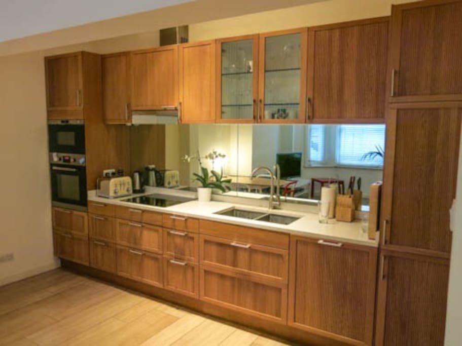 Modern kitchen with washing machine