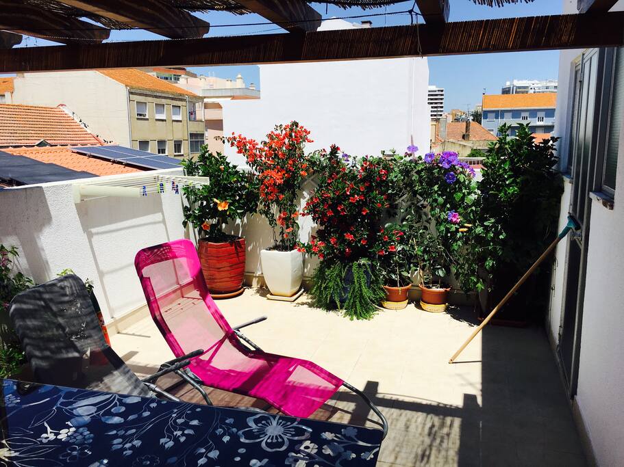La terrasse devant la chambre