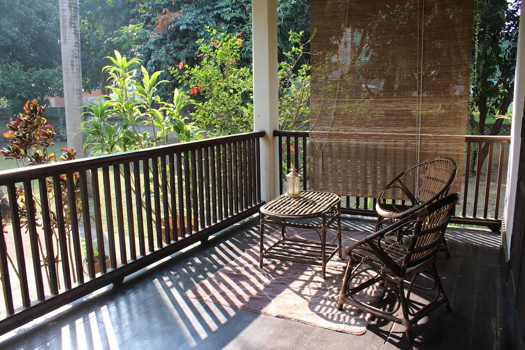 The front porch is a great place to spend a relaxing afternoon.