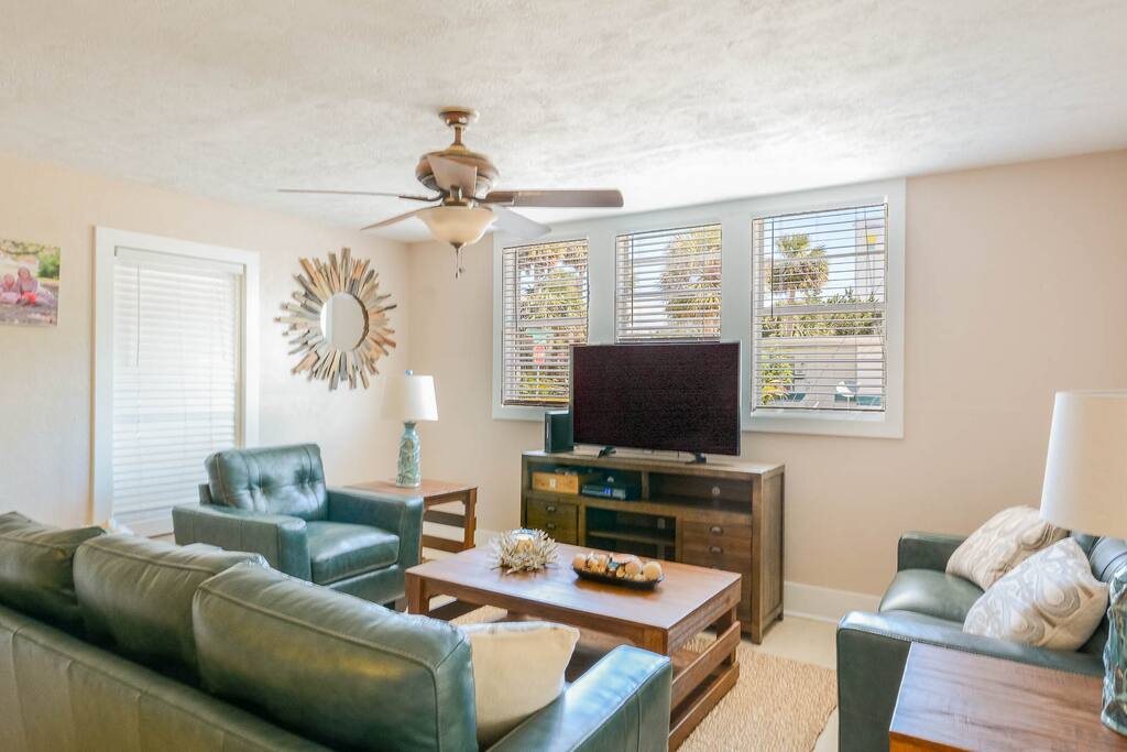 Brand New Luxer Leather Couches and furnishings throughout