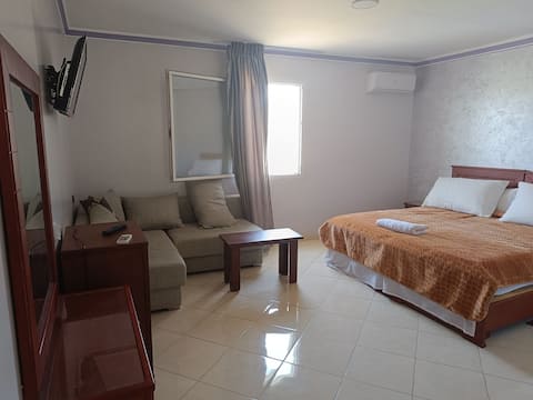 Room with pool.