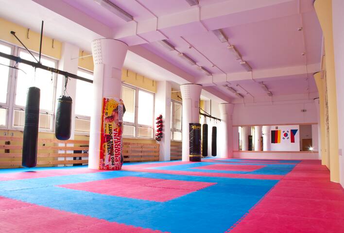 Gym for martial arts and sleepovers