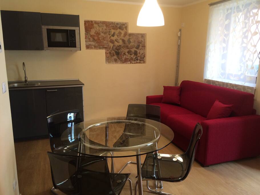 The livingroom and the sofabed