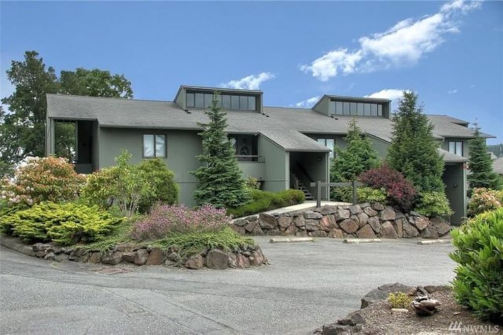 Outside of the condominium.